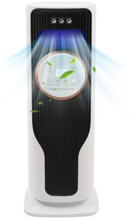 Duoruameng 4 in 1 aria condizionata mobile, ventilatore a torre con raffreddamento ad acqua, refrigeratore ad aria con serbatoio dell'acqua da 2 l e telecomando per camera da letto, soggiorno
