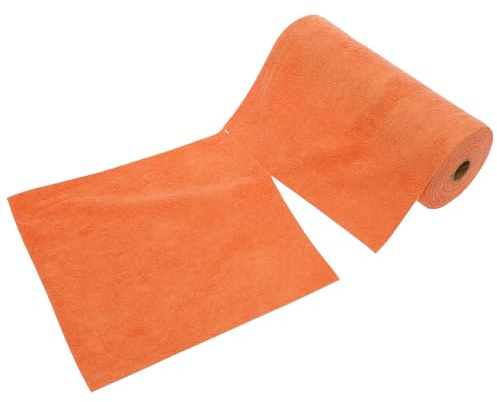 YJQXMYU 50 Pack Microfiber Towel Roll Tear Away Cleaning Towels, Reusable and Washable Fabric, Disposable Dish Cloths for Home Kitchen Living Room Bathroom Car, 30x30CM (Orange)