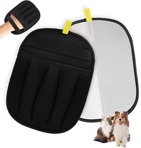 Kuvarix 2 Stück Tierhaarentferner Handschuh, Fellmagnet Handschuh, Elektrostatischer Pet Hair Remover Glove, Wiederverwendbar, für Entfernt Hunde&Katzen Fell von Sofa, Teppich, Kleidung