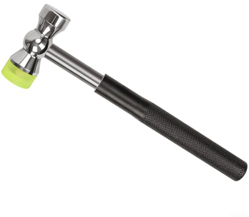 Replacement Urethane Head Rubber Mallet for Bike Repair with Shock Absorbing Aluminum Handle and S136 Hardened Steel Hammer Head for Bottom Bracket and Headset Cup