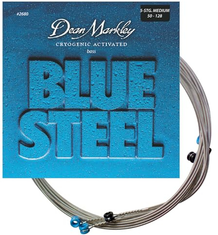 Dean Markley 2680 Blue Steel 5 Saiten für Bassgitarren, Stärke MED .050-.128