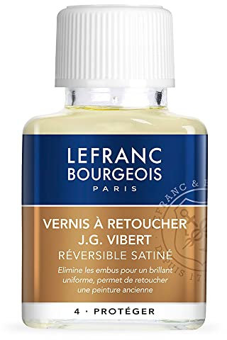 Lefranc Bourgeois J.G. Retouching Varnish Vibert, Suitable for all Paints – 75ml bottle