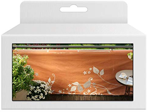 bambus-discount.com Balkonverkleidung Fantasie, aus Polyesterstoff mit 90x300cm, terrakotta - Sichtschutz für den Balkon Balkon Sichtschutzstoff - Balkonbespannung