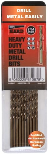 7/64 inch cobalt drill bit – Pack of 10 – M35 cobalt steel for stainless steel & hard metal drilling
