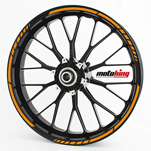 Felgenrandaufkleber GP im GP-Design passend für 13 Zoll Felgen für Motorrad, Auto & mehr - Orange matt