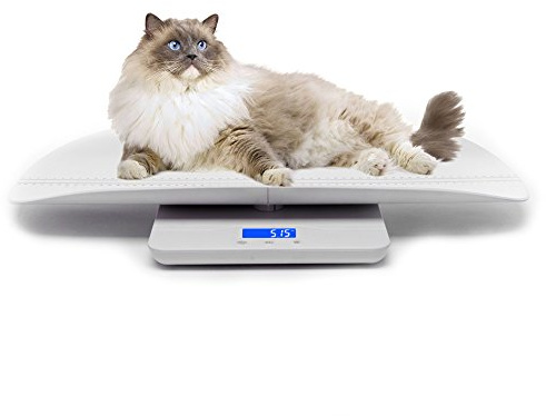 Báscula digital para mascotas, 3 modos (kg/oz/lb), máx. 220 lbs, capacidad, precisión ±0.02 lbs, blanca, adecuada para bebés, cachorros, mamá, gatos embarazadas y perros pequeños