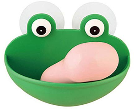 Junhouse Porte-savon à ventouse en forme de grenouille pour le bain des enfants