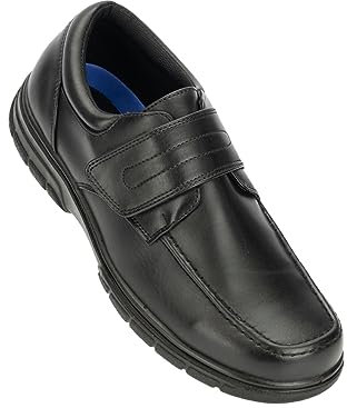 Men's Classic One Touch Fastening Shoes | Black or Brown | Sizes 7-12 UK (10, Black)
