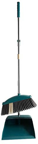 NLIAN- Ensemble de Balayette et Pelle À Balai, Lobby Dustpan Set Boucle de Carte Pratique Avec Manche Long 45 ° Biseau for Le Nettoyage À Domicile À Long Manche Balai Dustpan (Color : Green)