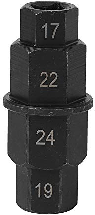 Qiilu Sechskant-Achsenwerkzeug, Motorrad Achse Werkzeug, Motorrad Reifenspindel Schraubenschlüssel Reparaturwerkzeug für 17 mm, 19 mm, 22 mm, 24 mm Vorderachse