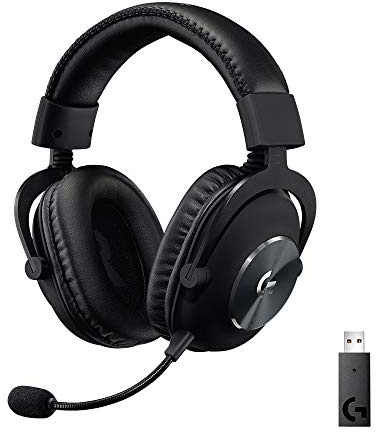 Logitech G PRO X Wireless Lightspeed Gaming Headset with Blue VO!CE Mic Filter Tech, 50 mm PRO-G Drivers, and DTS Headphone:X 2.0 Surround Sound (Renewed)