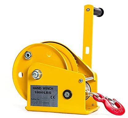 Aprilhp Cabrestante Manual PequeñO 10m Cable de Acero Cabrestante Resistente, Cabrestante de Manivela con Freno Automatico para Usarse en Camionetas, Remolques