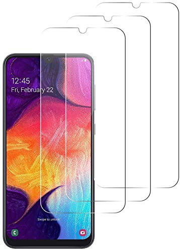 QUITECO Protector pantalla para Samsung Galaxy A20 / Galaxy A30 / Galaxy A50, NO ES PARA A20e [3 Piezas] vidrio cristal templado