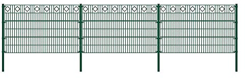 Doppelstabmattenzaun MORATA Raute Höhe: 80 cm/Länge: 10 m ohne Eckpfosten I Gartenzaun, Mattenzaun