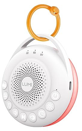 Zello Portable Pro White Noise Machine Baby Sleep Aid 30 Soothing Sounds Red Nightlight 20hr Battery USB Rechargeable Memory Function Portable Sound Machine Travel Pram Pushchair Cot Nursery