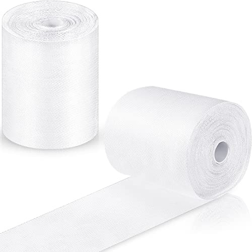 Jecery 2 Rolls Fiberglass Cloth Tape 4 Inch 65.6 Yards Total 6 oz Fiberglass Cloth Roll Waterproof Fabric Plain Weave Mesh Woven Non Adhesive Insulation Glass Fiber Joint Tape for Boat Repair