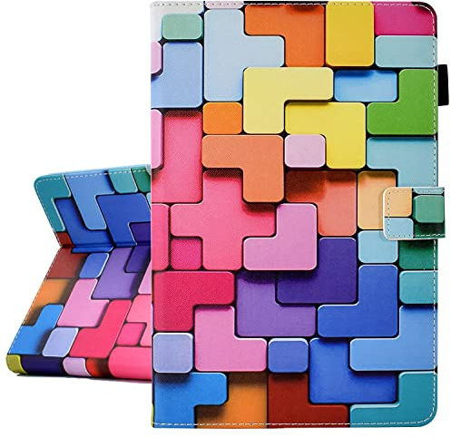Ausmix for iPad 10.2 inch Case 2021 2020 2019 (9th/8th/7th Generation), iPad Air 3 Case, PU Leather Protective Case Smart Cover with Auto Wake/Sleep for iPad 9/iPad 8/iPad 7,Cube Puzzles