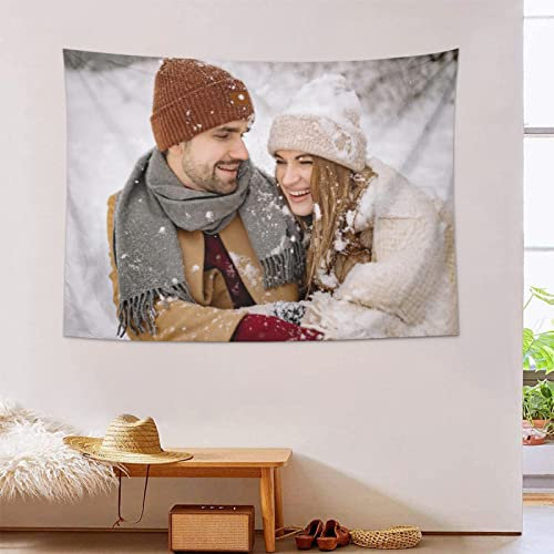 DZWSZ Benutzerdefinierter Wandteppich, Personalisierte Hintergrund, Machen Sie Ihren Wandteppich mit Eigenen Bild und Text, Wandbehang Tapisserie, für Schlafzimmer Wohnzimmer Home Decoration Geschenk