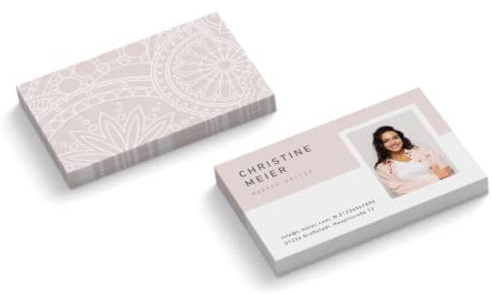 Visitenkarten personalisiert | mit Foto | Design Makeup Artist # 1 | 2-seitig | Querformat | Menge + Papier zur Auswahl | selbst gestalten | hochwertiger Druck (100 Stück)
