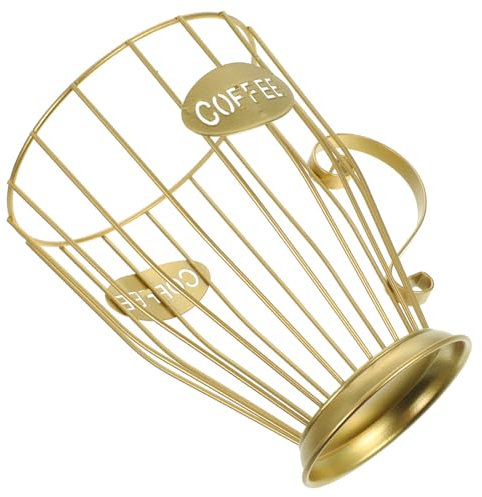 UPKOCH Porta Cialde Caffè In Filo Metallico Dorato Organizzatore Per Cialde Caffè Supporto Per Portaoggetti Accessori Per Caffè Per Bancone Caffè Stazione Bar Caffetteria