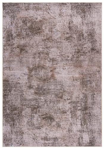 Mazovia Teppich Wohnzimmer 120x170cm Braun Abstrakt Stilvoll rutschfest | Teppich für Schlafzimmer Esszimmer Büro Maschinenwaschbar Wetterfest Pflegeleicht Fußbodenheizungsgeeignet Minimalistisch