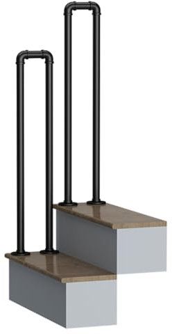 YFSJJ Treppengeländer U-förmige Geländer Treppe,Geländer Außen,Handlauf Treppe,Metall Treppenhandlauf für Villen,Balkone,Flure Wohnungen, Drinnen und Draußen(Size:U 95cm,Color:Schwarz)