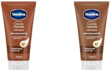 Vaseline Intensive Care Cocoa Hydrate moisturiser with ultra-hydrating lipids and shea butter Hand Cream for dry hands 75 ml (Pack of 2)