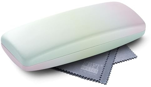 FEFI - Hardcase Brillenetui in Pastell-Regenbogenfarben - inkl. Brillenputztuch