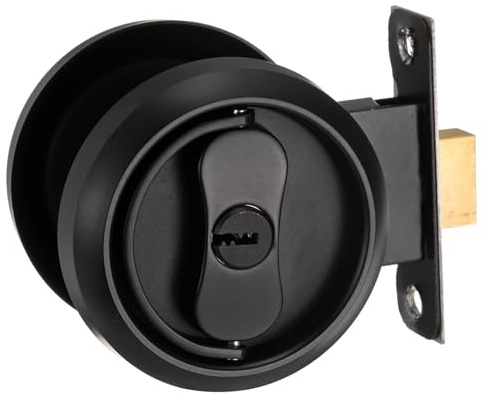 PATIKIL Cerradura De Pomelo De Acero Inoxidable, Cerradura De Pomelo Moderna De Un Solo Cilindro Para Puerta Principal Exterior Con Llave, Resistente A La Forzadura, Negra