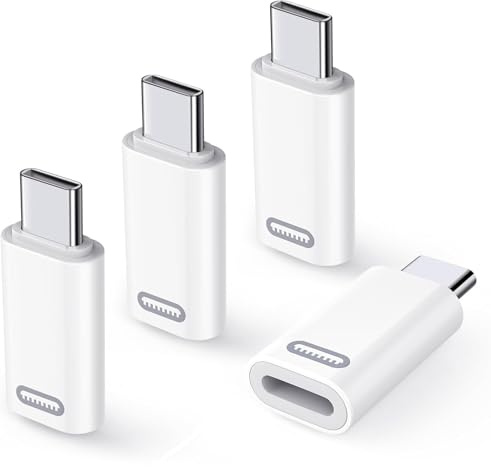 TiMOVO 4PZS Adaptadores Lightn-ing Hembra a USB C Macho, Adaptador Light-Ning a USB C 35W Carga Rápida Transferencia de Datos para iPhone 15/16/Pro/Pro MAX/Plus, iPad Pro/Air Adaptador USB-C