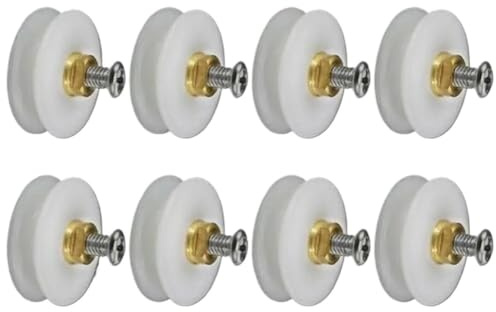 Rotelle Box Doccia 8 rulli for porte da bagno durevoli for doccia, rulli for porte da doccia, ruote for doccia, ruote for doccia, bianche, 22 mm, accessori Ricambi Box Doccia Rotelle