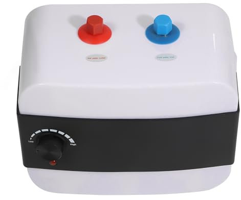 1500W Küche Warmwasserspeicher Untertisch Boiler Druckfest Wasserboiler mit Löcher und Anzeigelampe, 6 Liter, für Wohnbereichen, Wohnungen, Badezimmern, Weiß, Schwarz