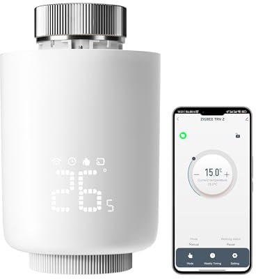 DEWENWILS Zigbee Thermostat, Smart Heizkörperthermostat, Programmierbar Heizungsthermostat mit App-Funktion, Kompatibel mit Amazon Alexa & Google Assistant, Thermostat benötigt Tuya Zigbee 3.0 Hub
