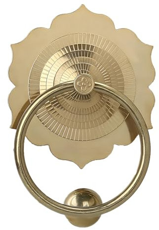 Türklopfer, Antik-Gold, einfache Struktur für Hoftüren (16 cm)