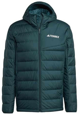 adidas Men's Terrex Multi Light Down CLIMAWARM Hooded Jacket, Aurora Ivy, XS