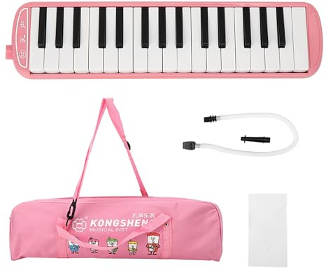 Musical Education Mouth Piece Melodica Instrument with 32 Key for Begginers Musical Education Instrument (Pinkish)