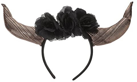 Ipetboom Blumenstirnband Mit Hörnern Zum Tag Der Toten Partystirnband Aus Strapazierfähigem Material Horn-haarschmuck Für Kostümpartys Und Fotoshootings