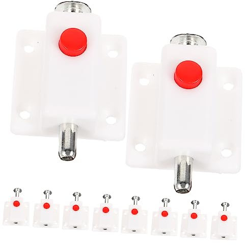 10 Pièces Loquet à Ressort en Plastique Blanc pour Porte