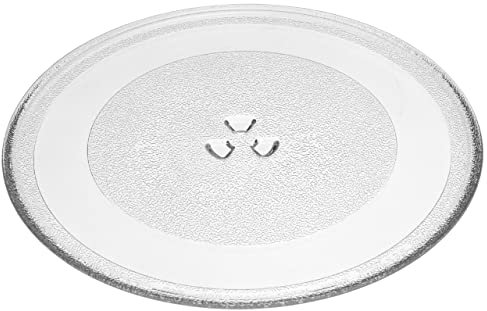 vhbw Platt kompatibel med Whirlpool YMH7130XEB-0, YMH7130XEQ-0 mikrovågsugnar - Y-formad roterande tallrik, 32,4 cm, klart glas