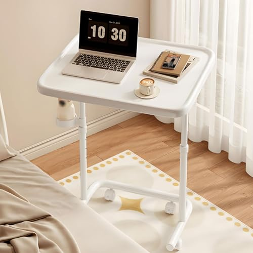Tavolino pieghevole per computer portatile, regolabile in altezza, girevole a 360°, tavolino per TV per piccoli spazi, ideale per divano e divano