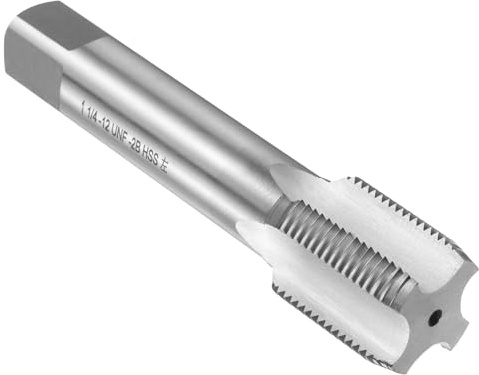 sourcing map Robinet manuel 1-1/4-12 UNF 2B Filetage à gauche Style tarauds Flûte droite Outil de filetage en acier rapide HSS6542