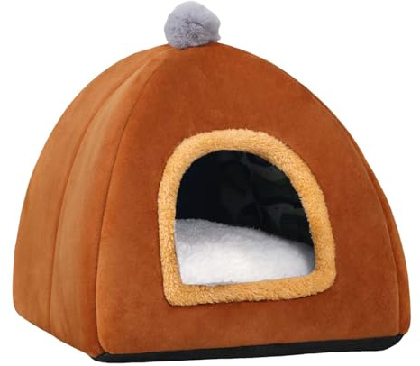 Hundebett Waschbar Winterwarmes Katzen-/ Hundezelt, verdickte Hunde, Katzenbetten für Hauskatzen, Haustierzelt, warme Katzengehege für draußen, überdachtes Katzenbett Welpen oder kleine Haustiere,