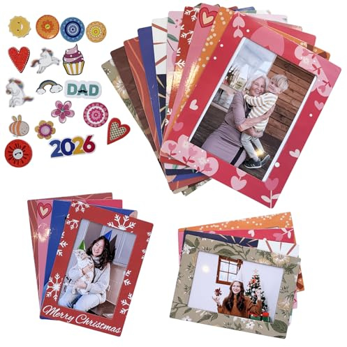 BETTSTATION 4x6 Magnetic Picture Frames for Refridgerator, 20pcs Colorful Magnet Photo Frame for Fridge Holds for Instax Mini 3.5x5 Photos Note Schedule Holder for Home Office School Lock Stroage