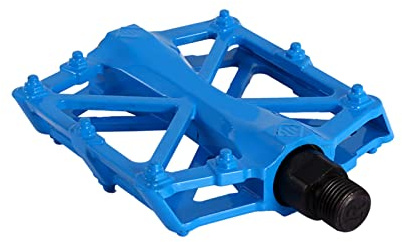 LUCKDANO Pedales de Bicicleta Aleación Aluminio Rodamiento Sellado 1 par Carretera Anti-Skid Liviano con Jaula para el Ciclo Recreativo Las Carreras (Blue)