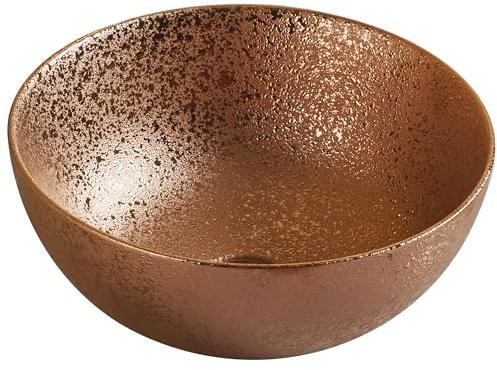 SANFINO Aufsatzwaschbecken rund Ø35,8 cm – Waschbecken Rose Gold matt aus Keramik – Kleines Aufsatzbecken für Bad, Gäste WC & Waschtisch – Design Handwaschbecken, modernes Waschbecken rund