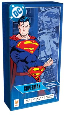 Topi Games | Superman brädspel | Räddningsuppdrag | Strategiskt kooperativt kortspel | Officiell DC licens | 2 till 6 spelare | 15 min | 138 kort | Barn present 7 år +