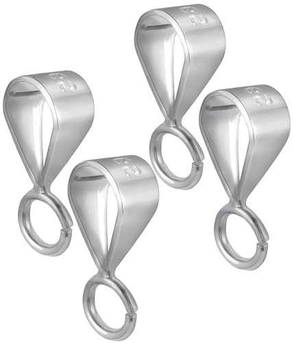 4 st 925 silverhalsband. Hänge med skjutreglage, halsbandshängen anslutning, lämplig för halsband, hängsmycken, pärlor och ädelstenar
