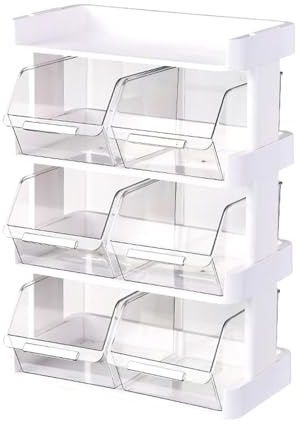 Organizzatore per cassetti per bustine di tè, organizzatori e contenitori per tè impilabili in plastica trasparente, supporto portatile per bustine di tè