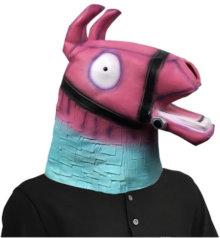 Rolig Häst Helhuvud Latexmask - Rosa Turkos Gradient Djurmask För Vuxna Halloween Carnival Cosplay-tema Festrekvisita