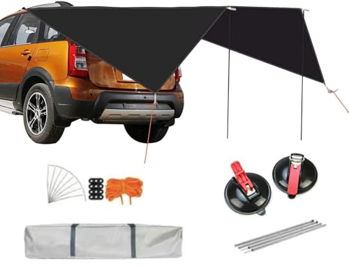 Toldo de Coche para Camping,Refugio Impermeable de 2.7x3.4 m | Toldo Resistente al Viento con Protección UV para Coche,para Camping Aparcamiento RV SUV Camión Lateral Trasero
